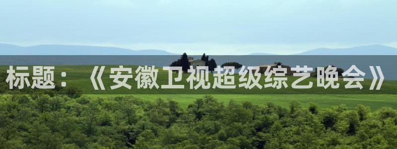 杏宇体育代理：标题：《安徽卫视超级综艺晚会》